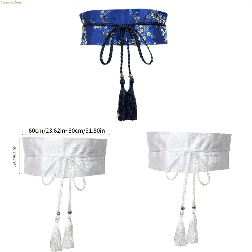 Q5WE Embroidered Ancient Girdle Belt Stylish Accessory for Ancient Clothing 