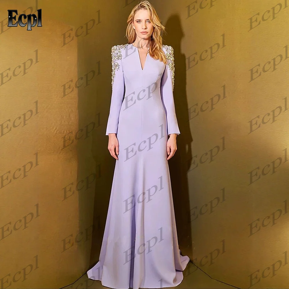 

Роскошное вечернее платье с длинными рукавами и лавандовым цветом, женское платье с бисером на плечах, вечернее платье-русалка для торжественных мероприятий, индивидуальный пошивРоскошное лаванда длинным рукавом бально
