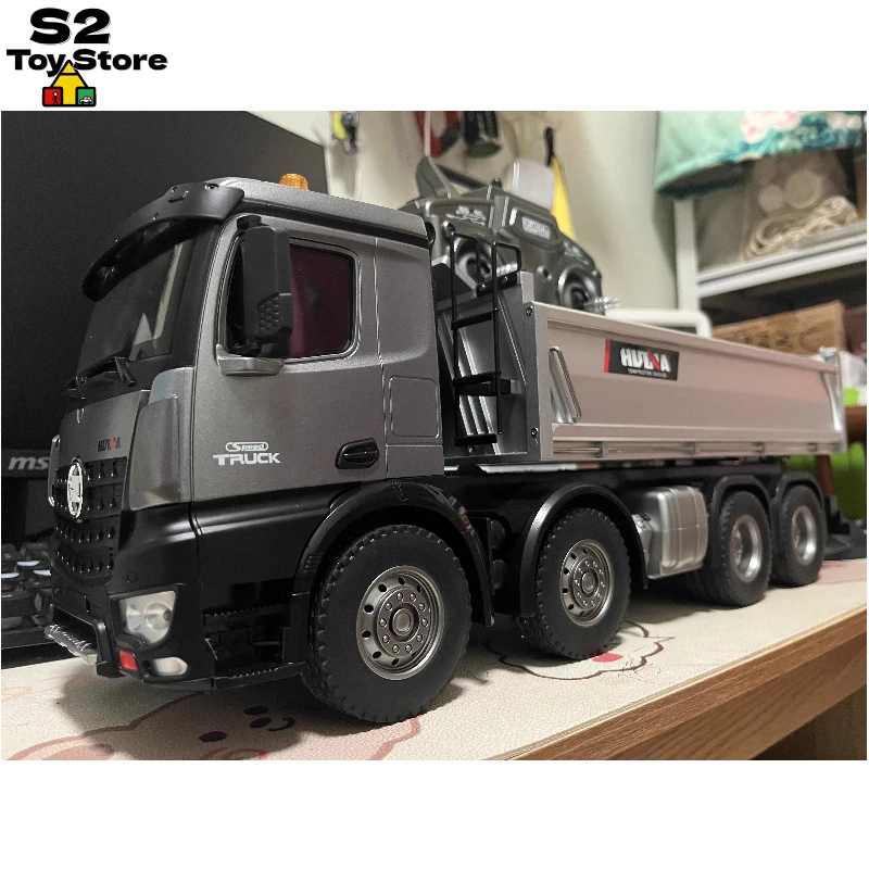 1:14スケール HuiNa 1537 合金製 RC ダンプトラックミキサー フルプロポーショナルコントロール搭載 重機模型 ギフト