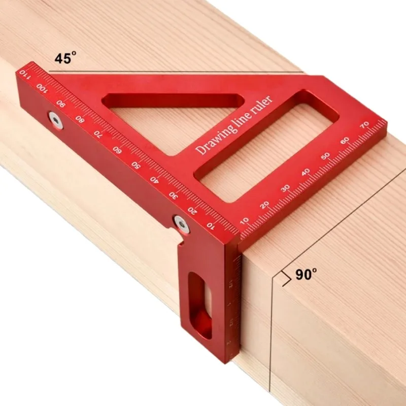 Aluminum Multi-Angle Measuring Ruler Square Protractor for Woodworking 45°90°Miter Triangle-Ruler Utility Tracing Meter Tool