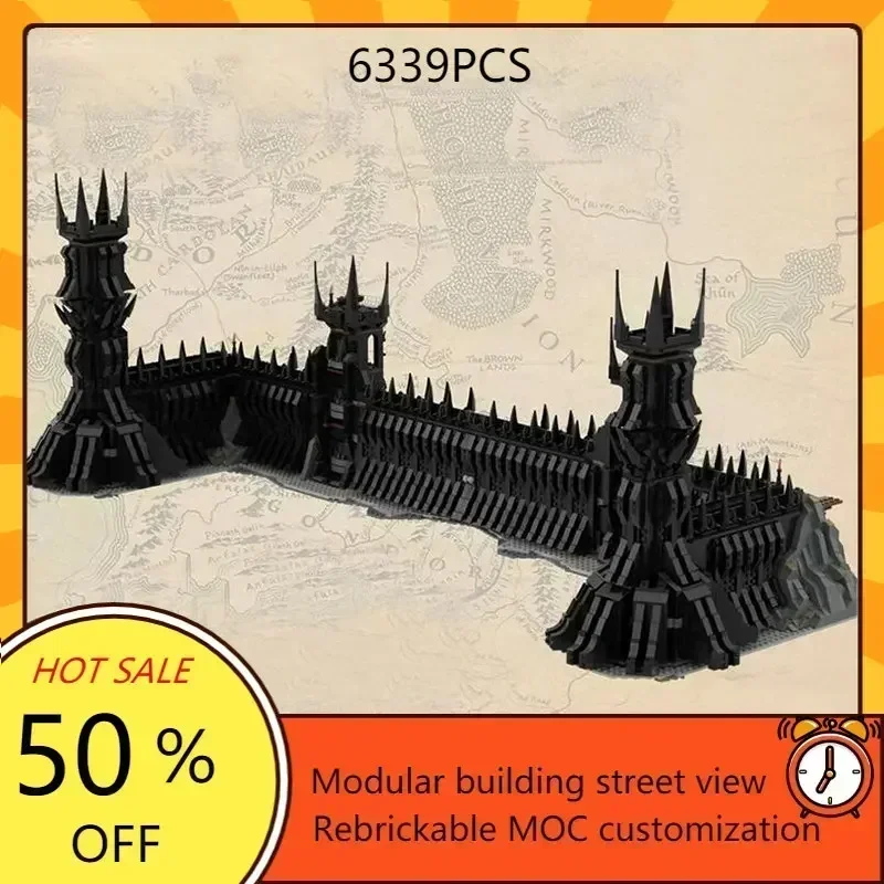 UCS The Black Gate Of Mordor MOC Creative Movie King of Rings Model Building Blocks Architecture Education Assembly Model Toys