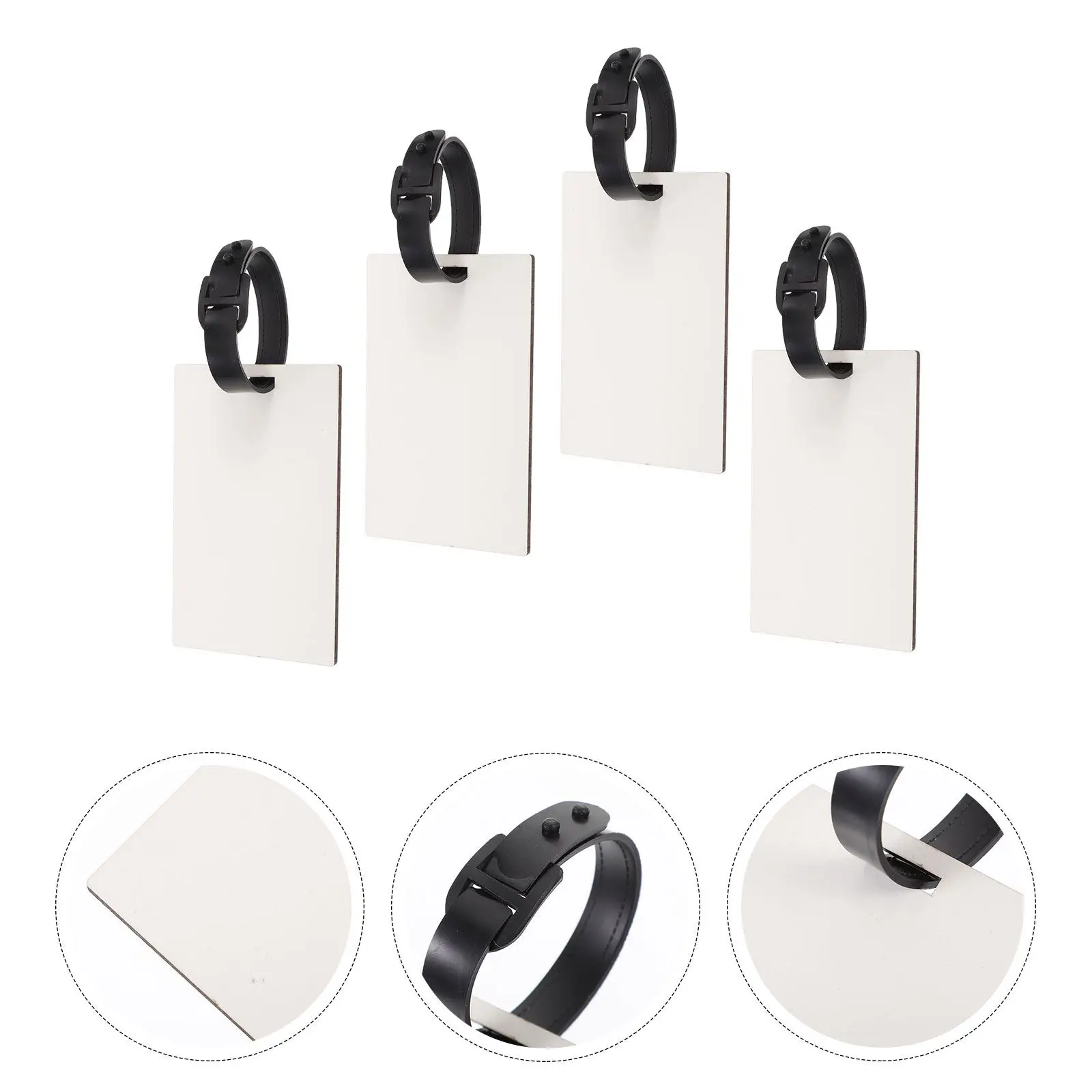 4Pcs Blank Suitcase Tags DIY Luggage Labels Sublimation Heat Transfer Name Id Cards Compatible with Handbags Computer Bags