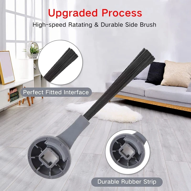 12 buah Kit suku cadang pengganti, sikat samping filter HEPA bantalan pel pembersih untuk hiu RV2001WD AV2001WD Aksesori vakum Robot