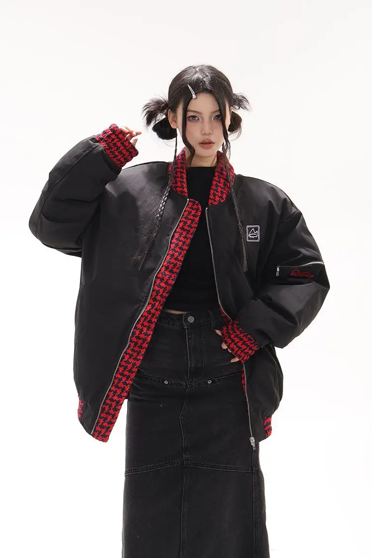 

Куртки-бомберы, женская куртка, красная осенняя пэчворк со вставками, художественная декоративная уникальная многослойная куртка с поясом, шикарная современная дышащая ПР