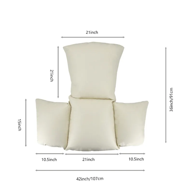 

Single Outdoor Rattan Chair Indoor Swing Chair Cradle Hanging Basket Lazy Seat Cushion Backrest Cushion