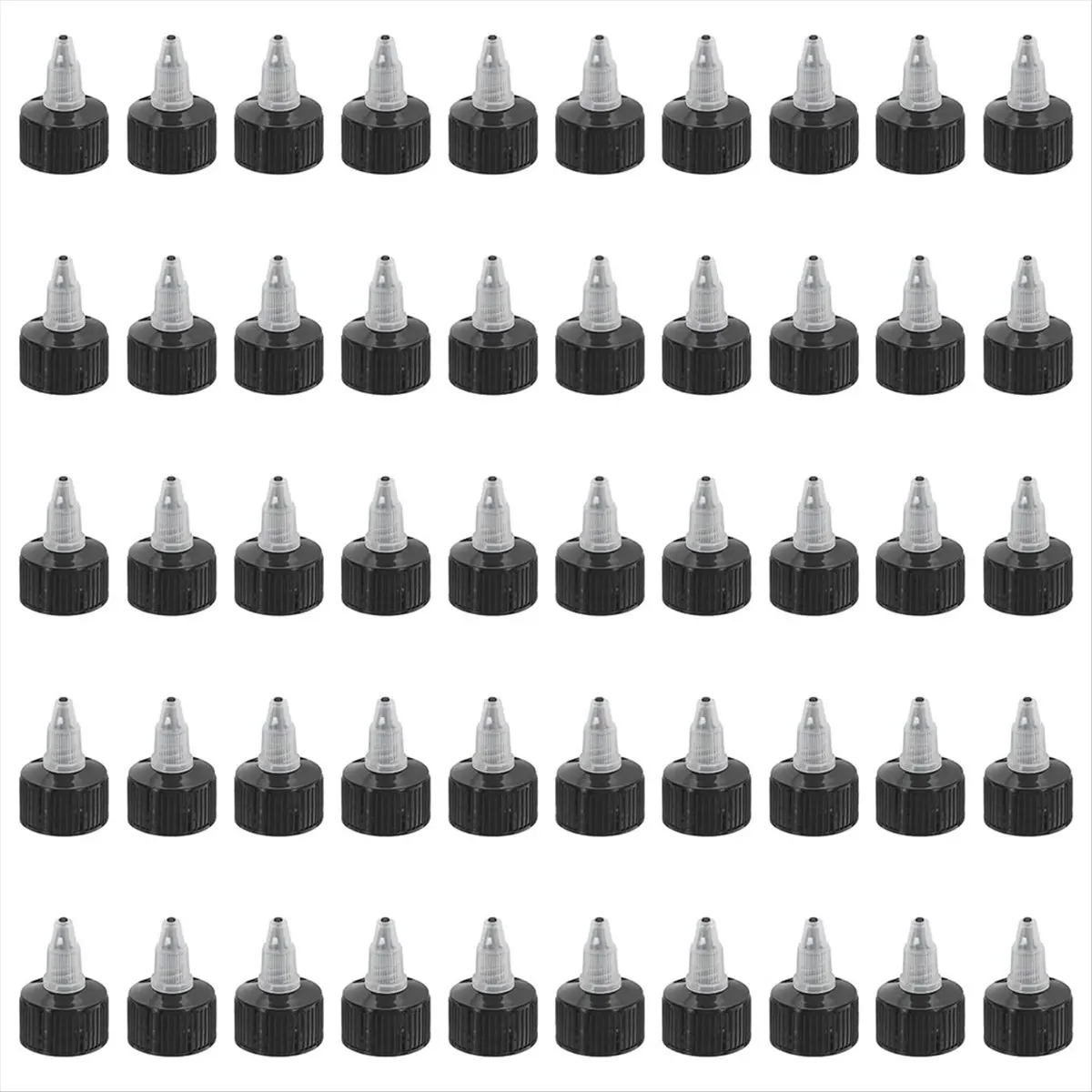 ABYA Twist Bottle Caps, 50Pcs 24-410 Squeeze Bottle Cap Replacement Caps for Water Glue Dispensing Bottles Dispensing Caps