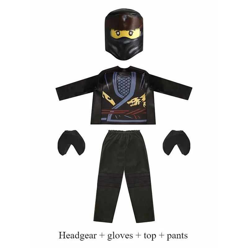 Image of Jungen Ninja Kostüm Set Meister des Schattens Cole Lloyd Zane Wu Cosplay Outfit mit Drachenmaske Halloween Party Faschingskostüm U ZanCos