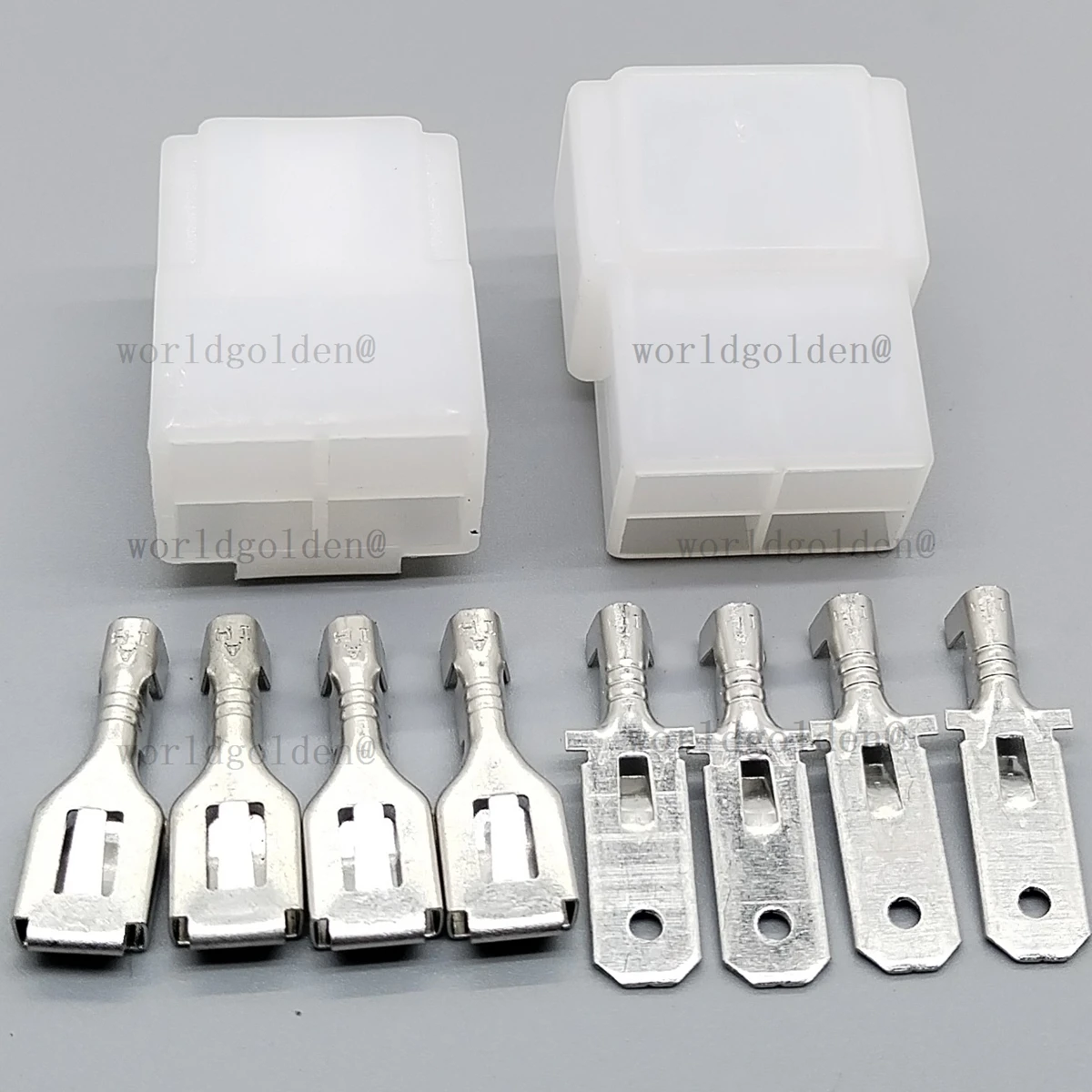 4Pin 6.3mm Pre-cabled Male Female Connector 15cm Wire,  connect harness and replace worn plugs for vehicle circuit overhaul