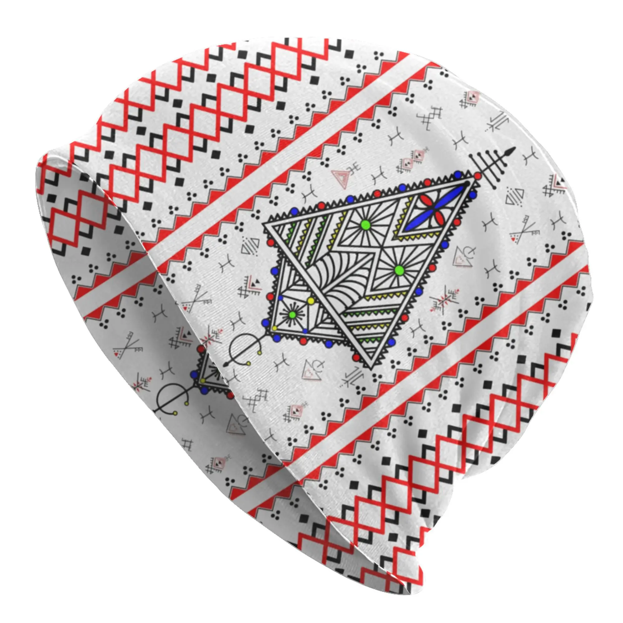 Kabyle Amazigh Carpet Beanie Cap Winter Warm Bonnet Femme Knitting Hats Outdoor Ski Africa Morocco Style Skullies Beanies Caps