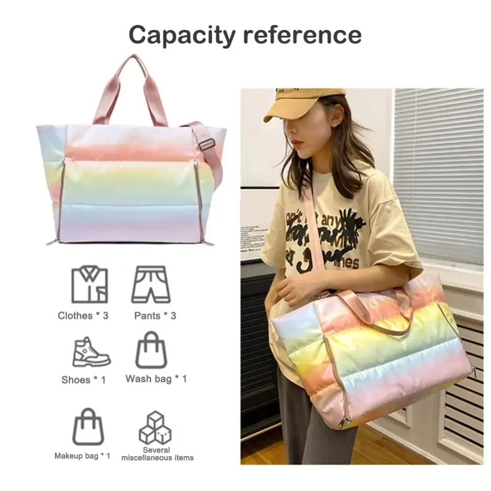 Large Capacity Women Gym Sports Bag LightWeight Dry Wet Separation Waterproof Swimming Bag Soft Shoulder With Zipper Handle