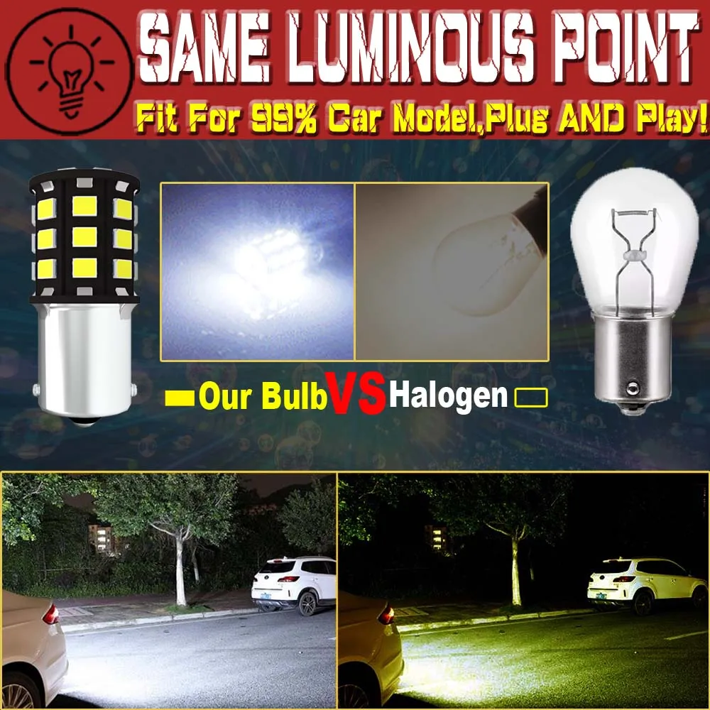 2pcs P21W LED Reverse Light Back Up Lamp 1156 7506 BA15S Rear Fog Bulb For Fiat Ducato Punto Evo 500 Panda Grande Bravo 2 Doblo
