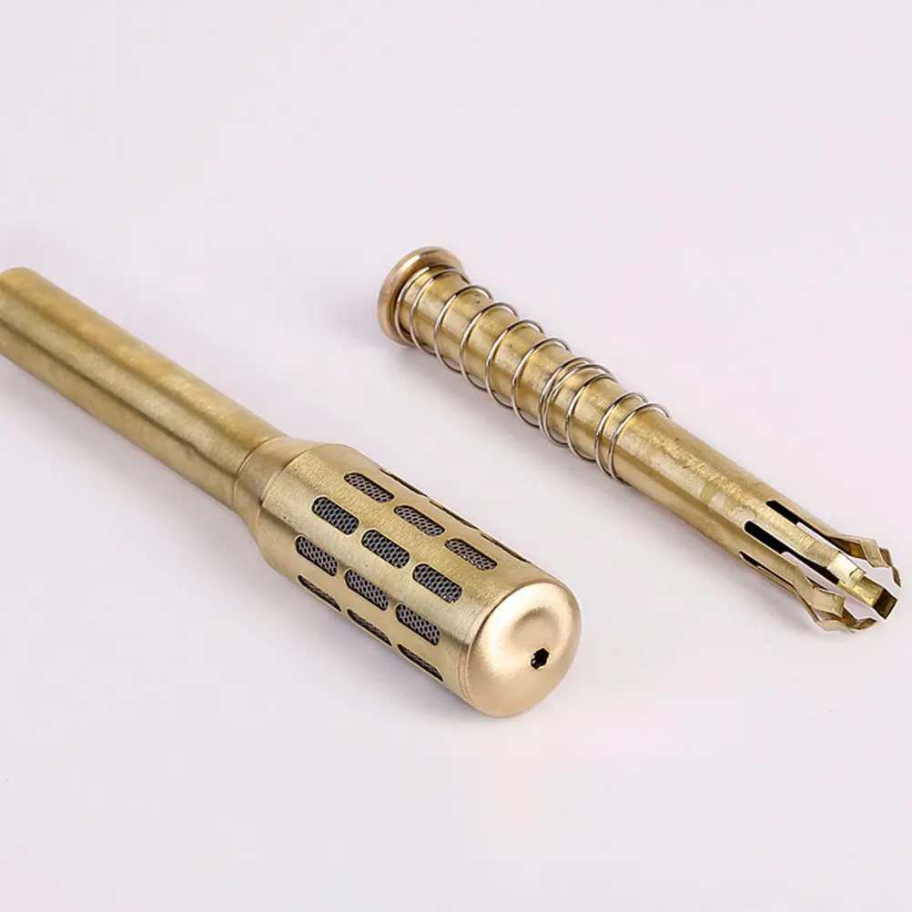 Brass Moxa Roller Stick Moxibustion Massage Burner Gold Easy to Use Portable for Body Hands Feet Warming and