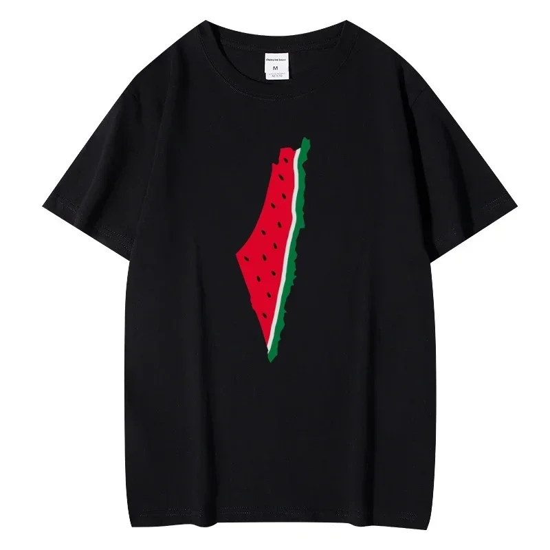 Fashion Watermelon Map Harajuku Print T-shirt Woman Short Sleeve Karol Merch T Shirt Trending Sirena Tees Streetwear