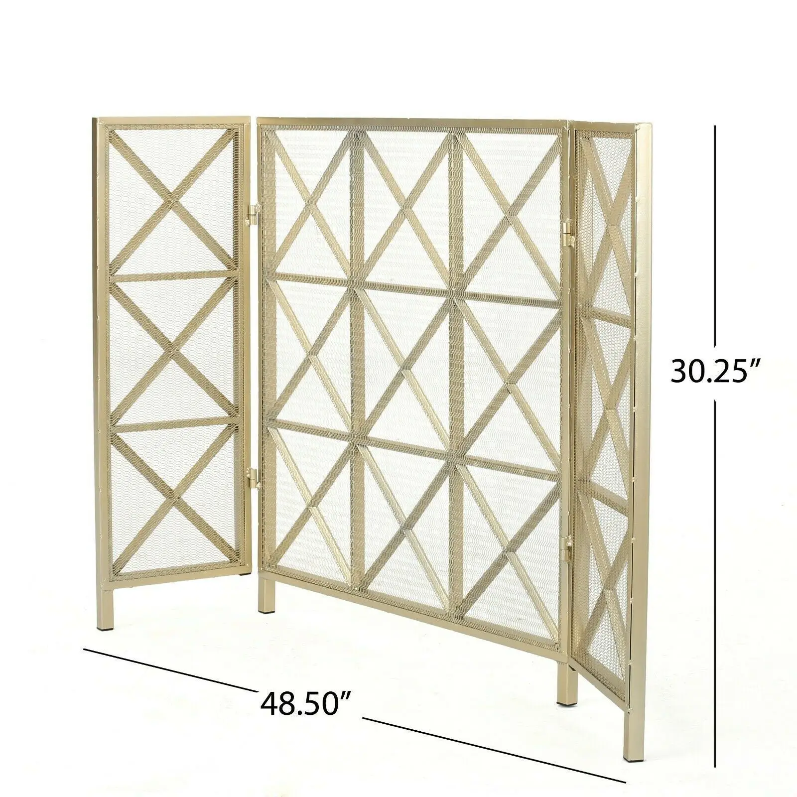 US Mandralla 3 paneled iron fireplace screen-