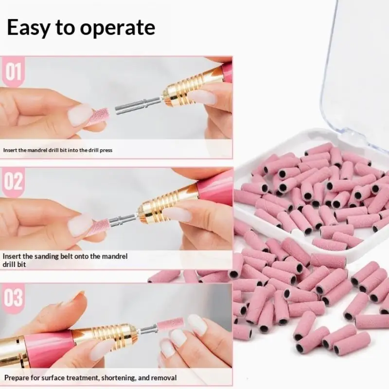 3.0mm Cuticle Exfoliation Stainless Steel Cone Heads 50/100Pcs for Nail Callus Removal Gel Cleaning Manicure Kits Parts