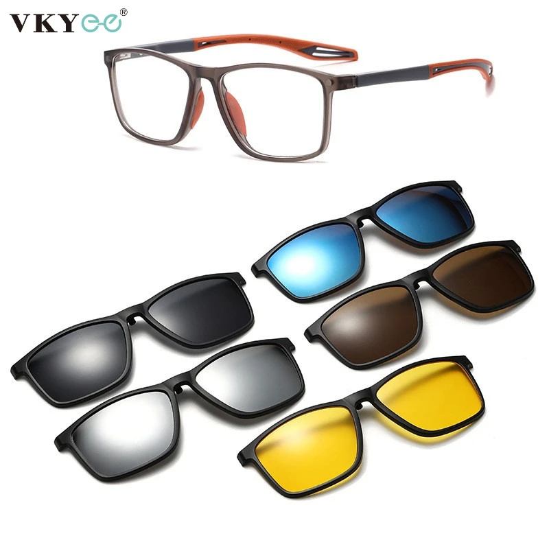 VICKY New Magnetic Clip-On Polarized Sunglasses Men Driving Night Vision Anti Blue Light Reading Glasses Women Prescription 3310