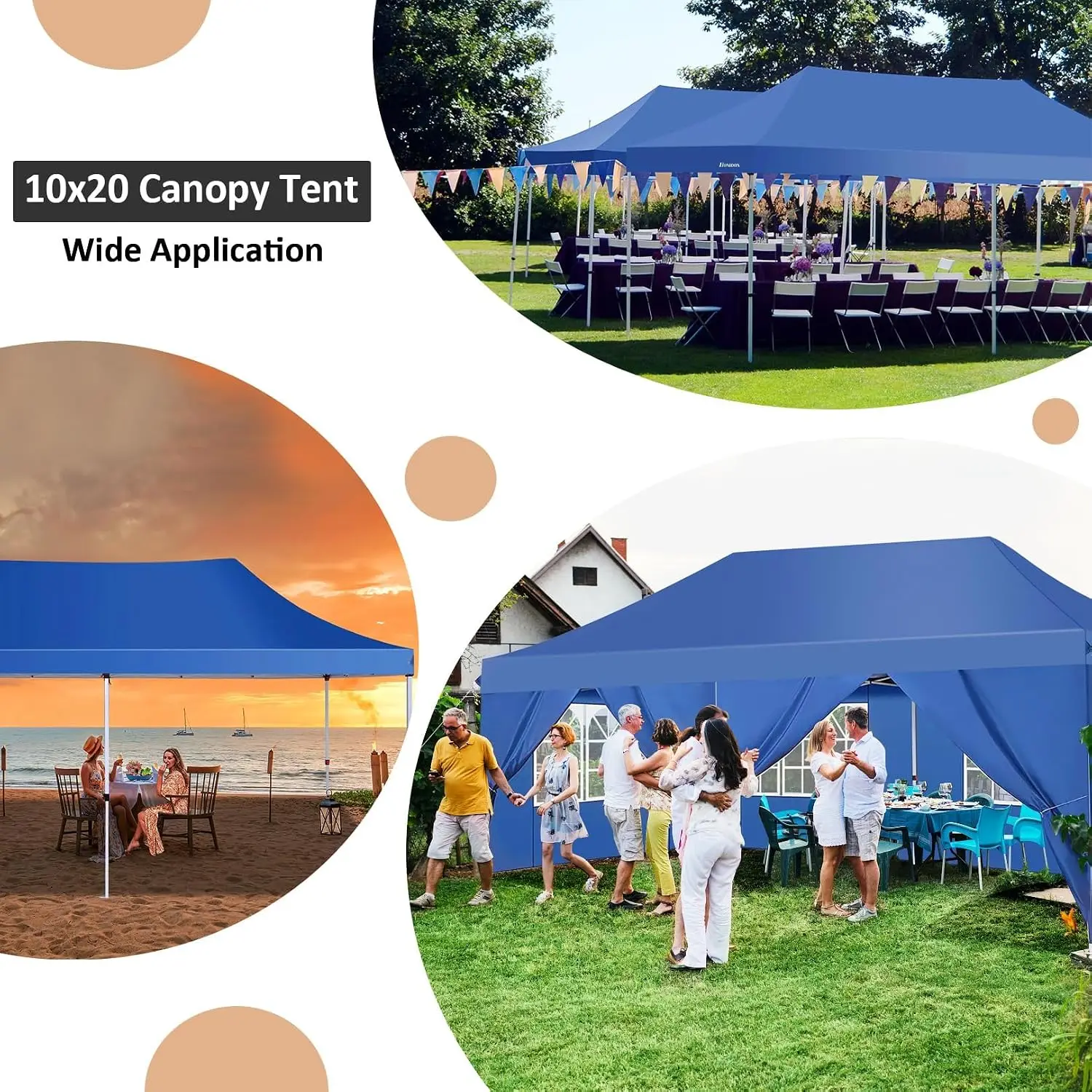 10x20 Pop up Canopy Tent Portable Instant Gazebo with Carry Bag, Customized view 5