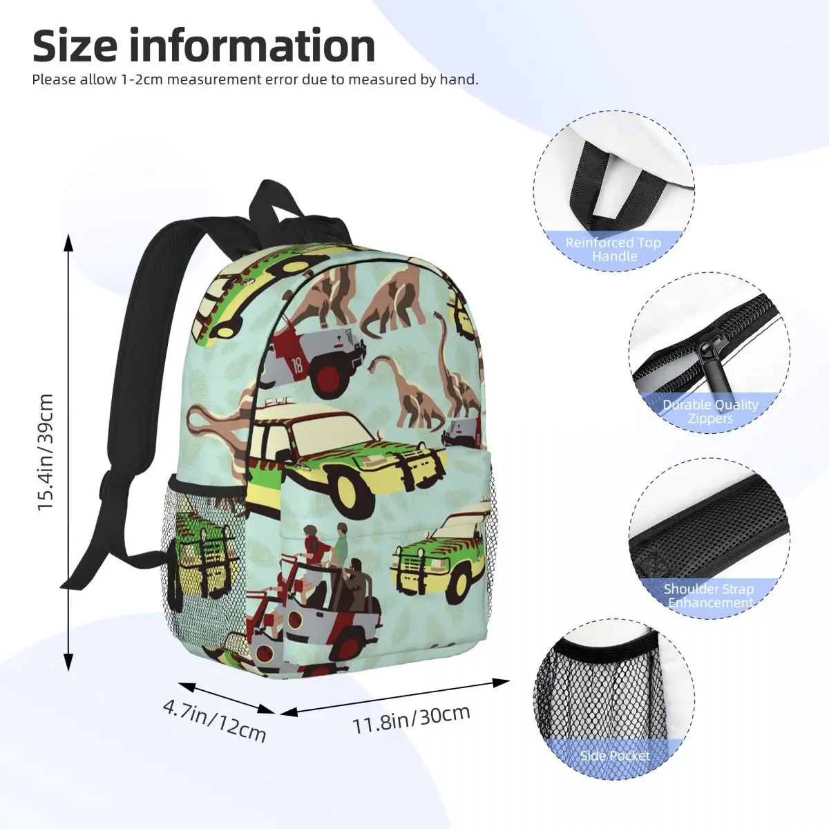 Jurassic Ride Backpacks Teenager Bookbag Casual Children School Bags Travel Rucksack Shoulder Bag Large Capacity