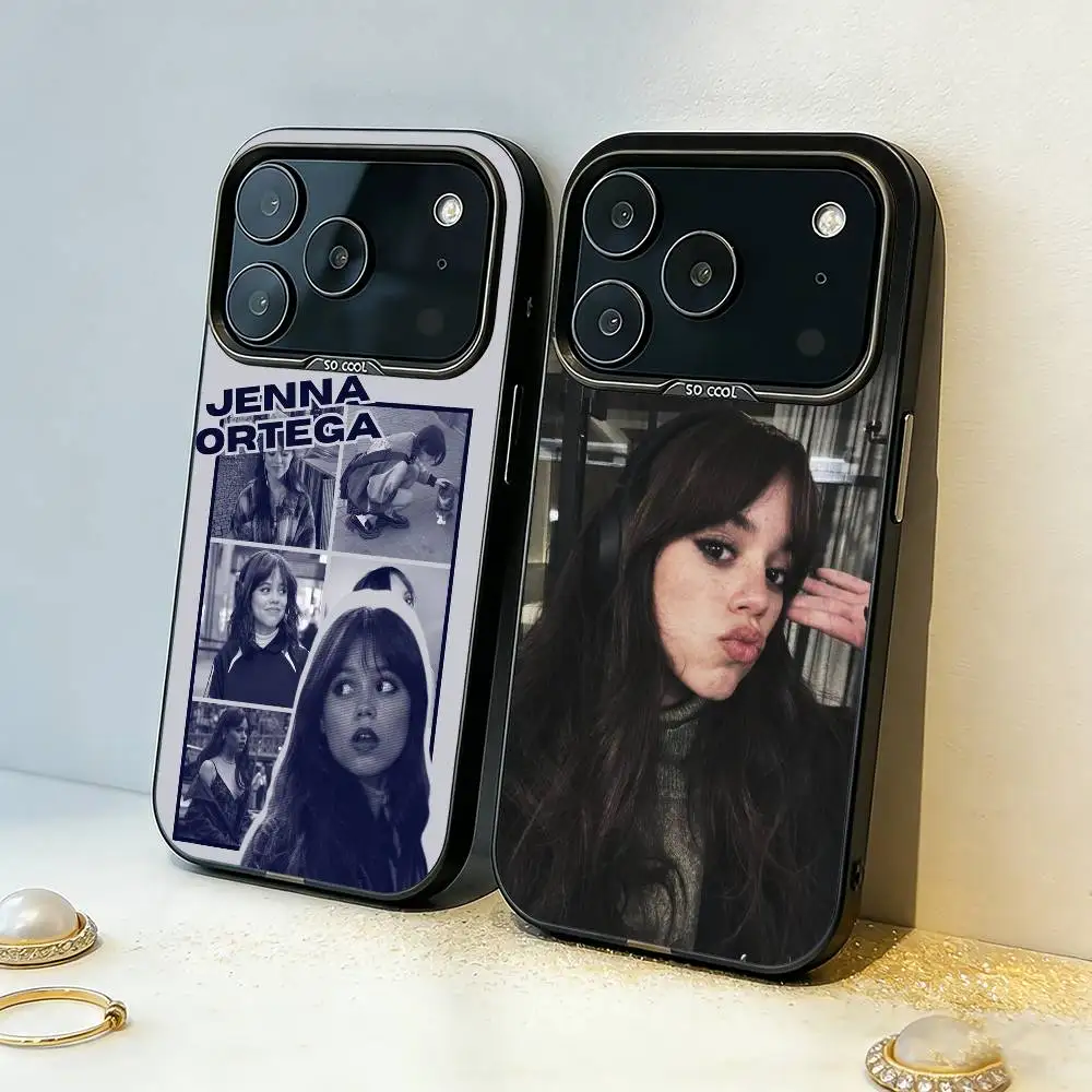 

Lovely J-Jenna Ortega Actress Phone Case For iPhone17,16,15,14,13,12,11,Pro,MAX Gray Matte Silicone Black Cover