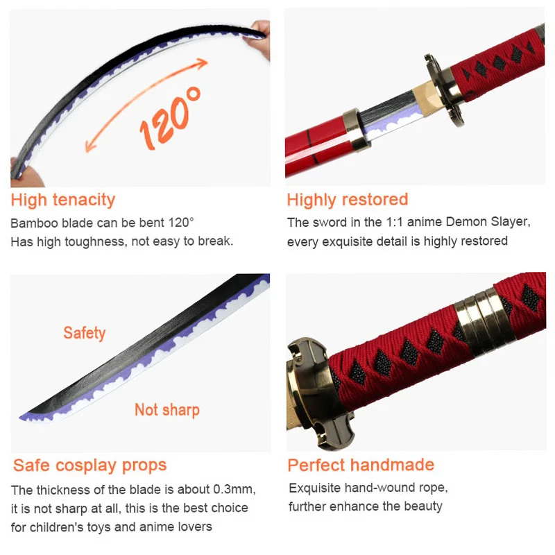 3-delige set Roronoa Zoro zwaarden 104 cm handgemaakte Katana Japanse anime cosplay zwaard Shusui Enma Kitetsu gratis zwaard houder en riem