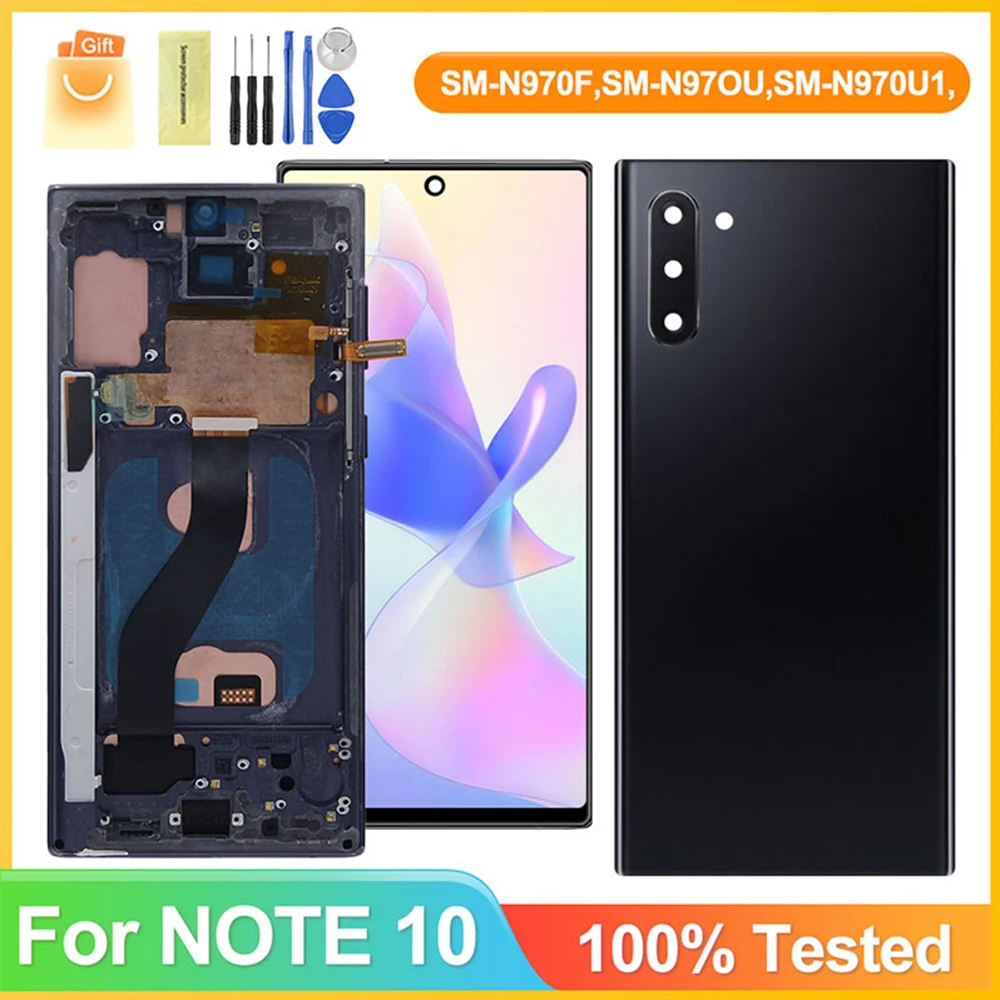 New  Display For Samsung Note 10 With Frame LCD Screen 6.3