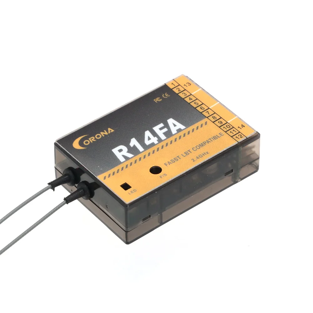 Corona R14FA 2.4Ghz 14CH Fasst Compatibele Ontvanger 4.0 ~ 10V Bedrijfsspanning Met FUTABA 14sg 16sz 18mz Voor Vliegtuig Smart Robot
