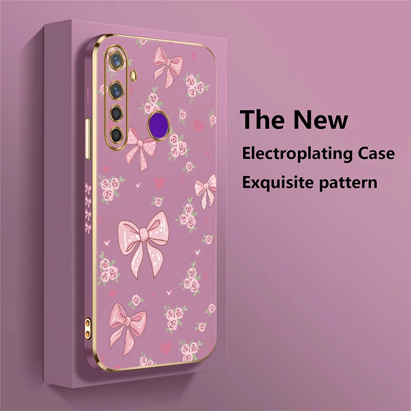 Silicone TPU Phone Case For OPPO Realme Q3 Pro Carnival Note 60 GT Master Neo 3 Pro X V25 V5 Q5 Q3i Flowers Bow Print Cover - view 3