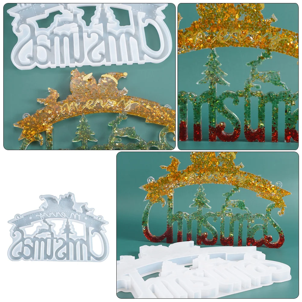 

Christmas Hanging Tag Dies Silicone Mold Epoxy for Casting Home Decor Handmade Label Pendant