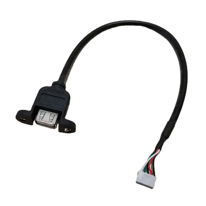 

USB Type A Female Panel Mount with Screws to Pitch 2.0mm Mini 5pin Data Printing Extension Cable 30cm