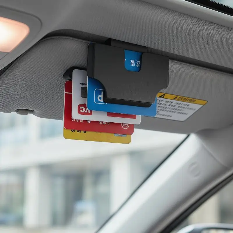 Universal Car Interior Card Holder Multi-function Portable Card Storage Box Car Sun Visor Card Slot Box Crevice Ticket Bracket