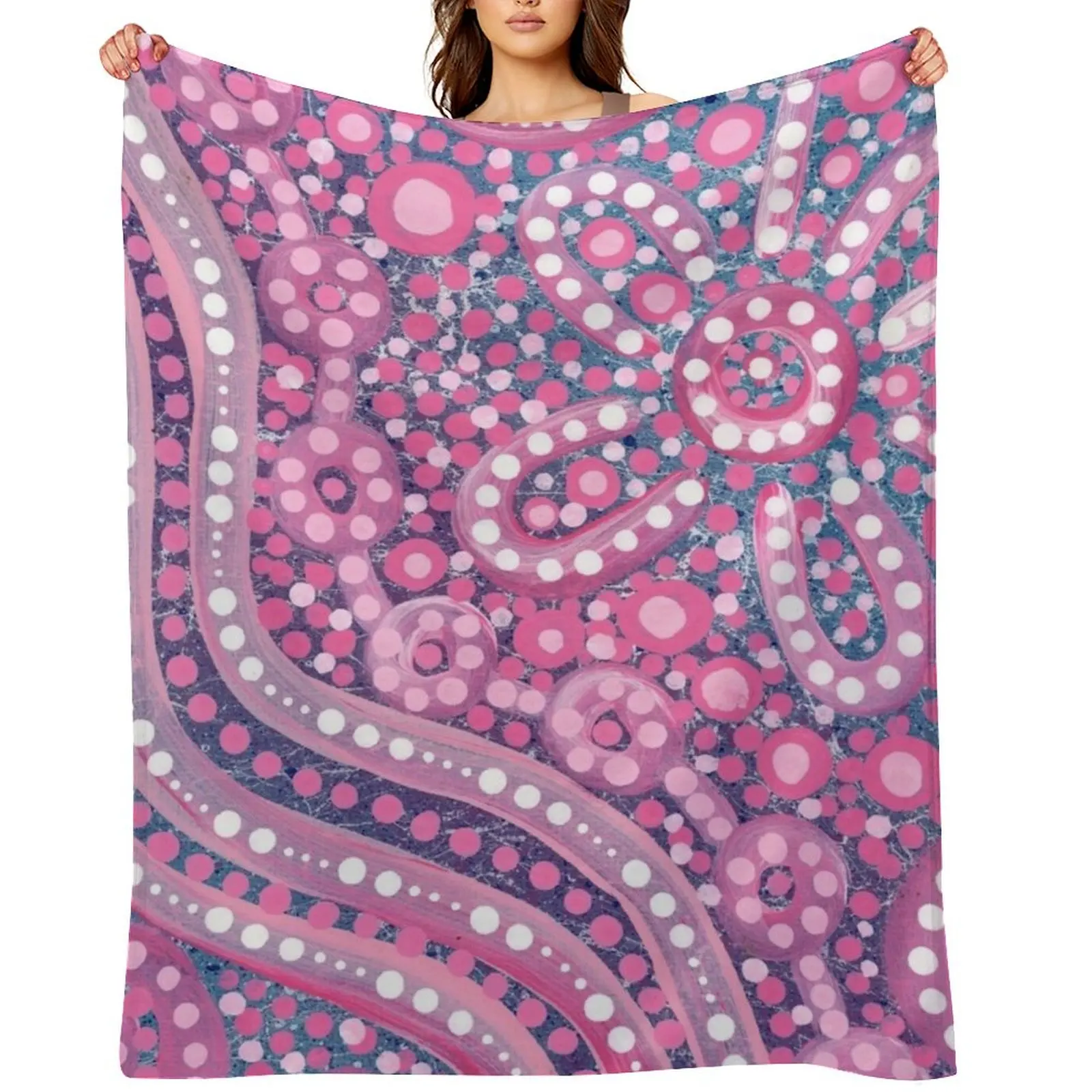 

Family Gathering Throw Blanket Travel Flannel Fabric Sofa Quilt Soft Plush Plaid Blankets