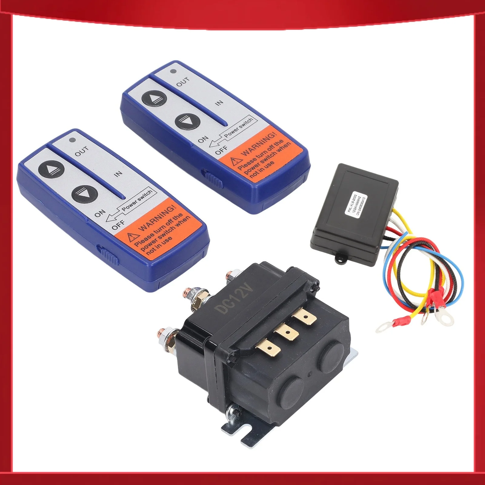12V 250A Winch Relay Kit with Remote Controller Relay Contactor Switch for Industrial Vehicle