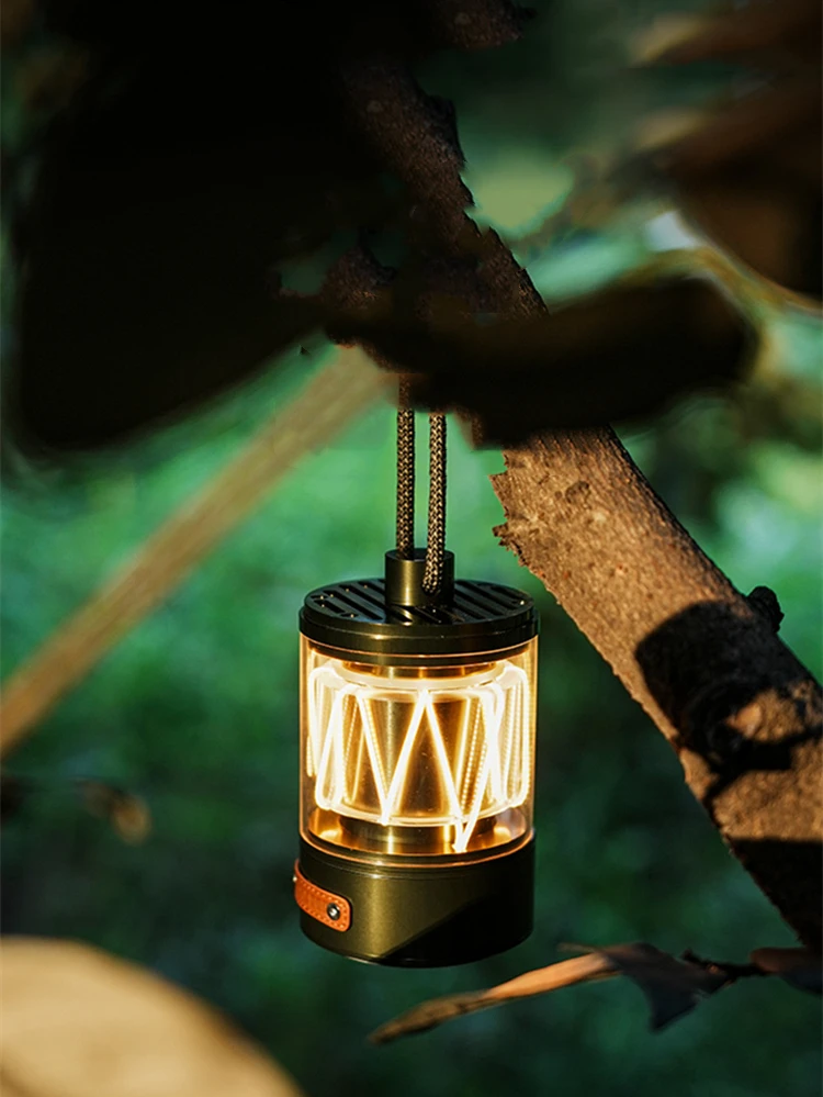 

Bluetooth Speaker with Outdoor Retro Ambiance Light: Portable Metal Wireless Outdoor Camping Light and Mini Speaker