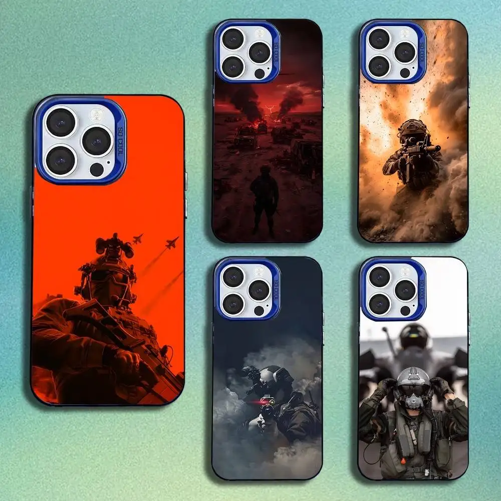 

Army Special Forces Phone Case For iPhone 17,16,15,14,13,12,11,Mini,Pro,SE,MAX Blue Matte Silicone Cover