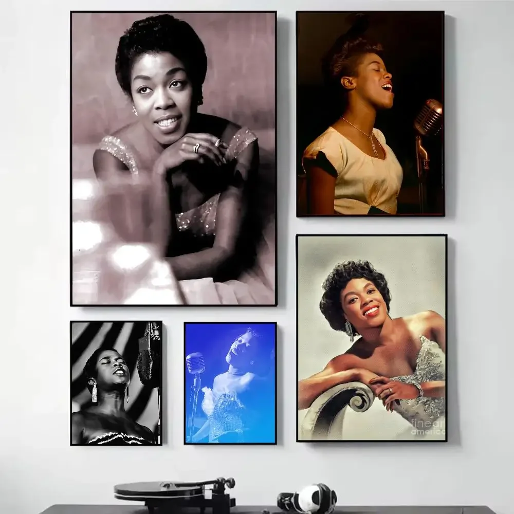 S-Sarah Vaughan Painting Calligraphy Self Adhesive Wall Art Waterproof Print For Bedroom Hallway Home Decor