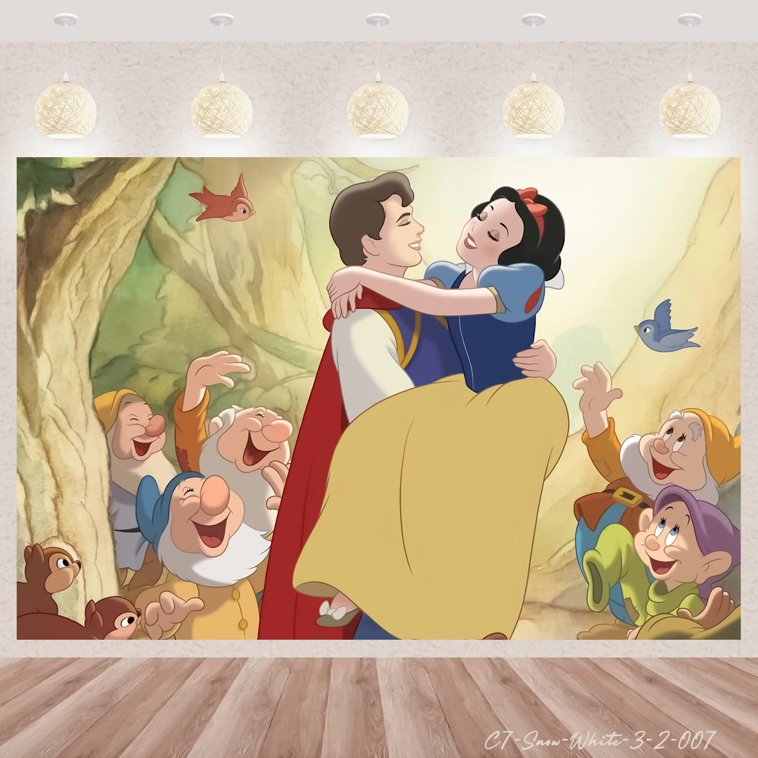 Princess Snow White Theme Background Birthday Party Baby Shower Photography Vinyl Background Room Decor Supplies Photo Poster