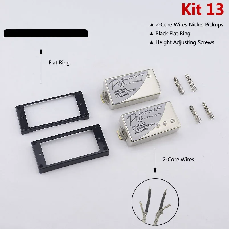 1 set originele echte Epi Standard PRO elektrische gitaar Alnico humbucker pick-up nikkel / gouden cover