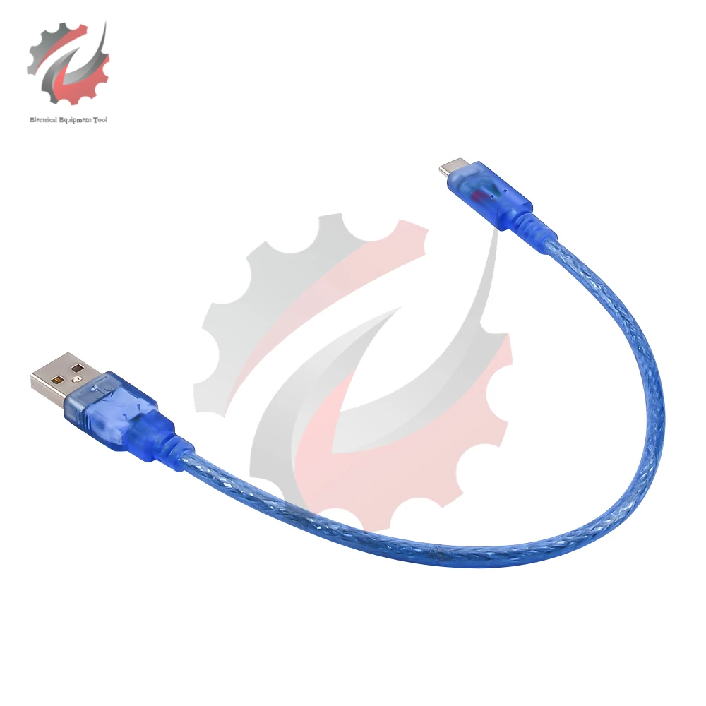 30CM Transparent Blue USB do TYPE-C Adapter Cable Data Cable