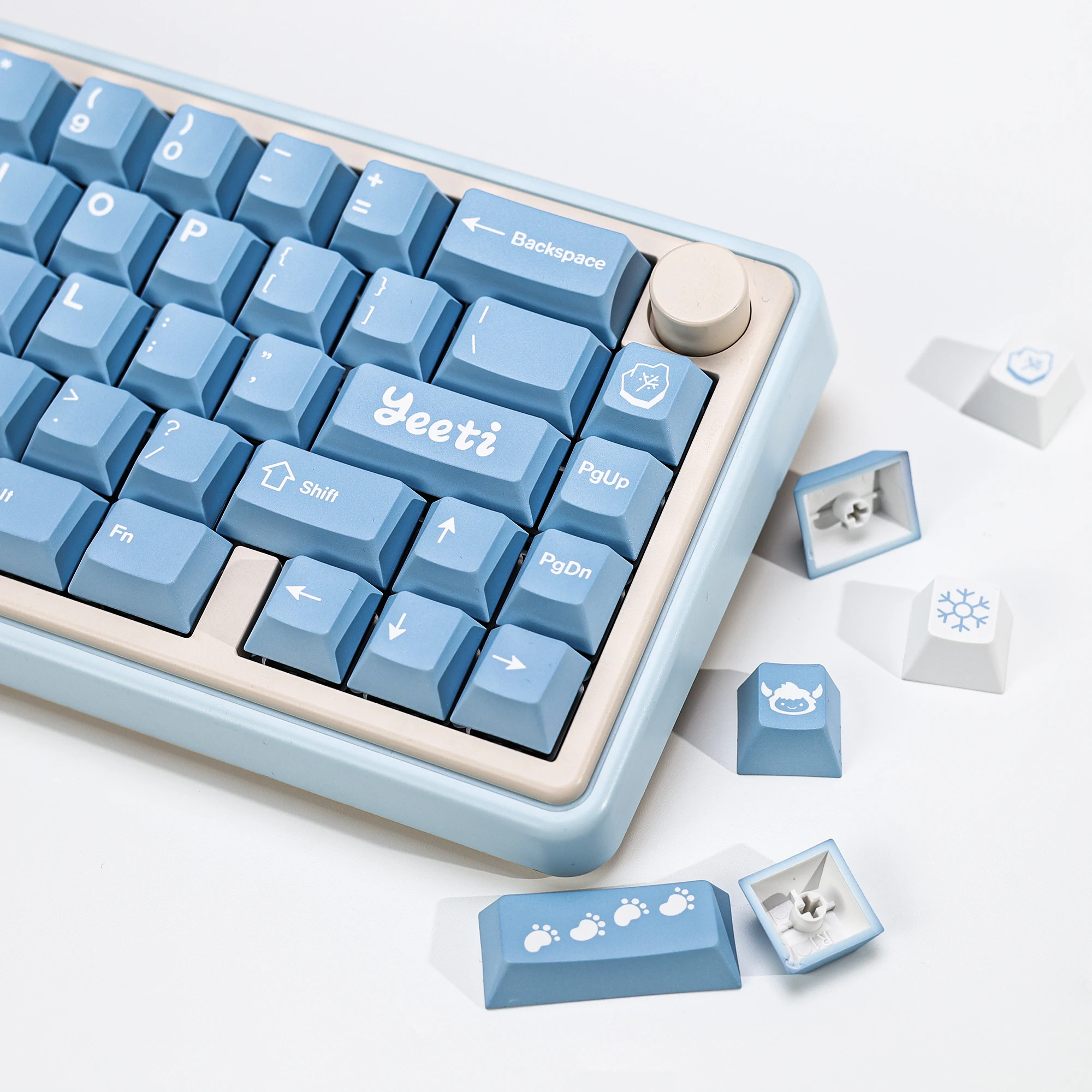 KBDiy GMK Yeeti Keycaps PBT Gradient Retro Alice ISO Cherry Profile Keycap For MX Switch 60 Magnetic Mechanical Keyboard Gaming