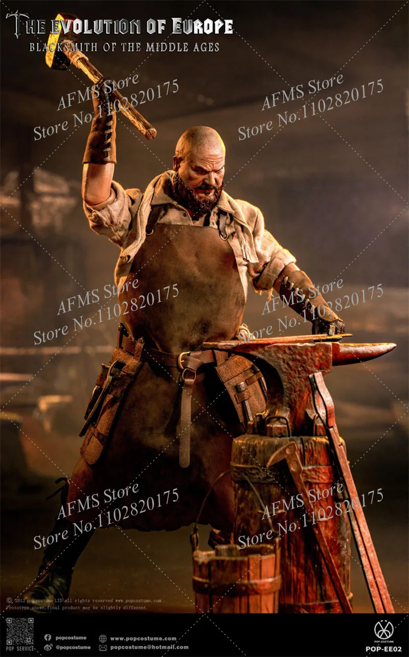 POP COSTUME POP-EE03 1/6 Scale Collectible Figure Blacksmith Diligent craftsmen Full Set 12inch Male Soldier Figure Model