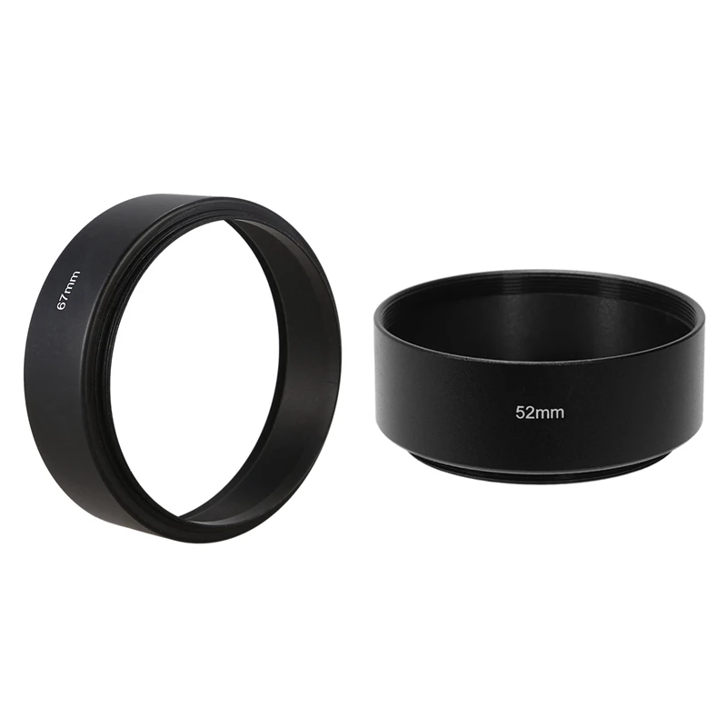 HFES 2 Pcs Mount Standard Metal Lens Hood For Canon Nikon Pentax Sony Olympus-52Mm & 67Mm