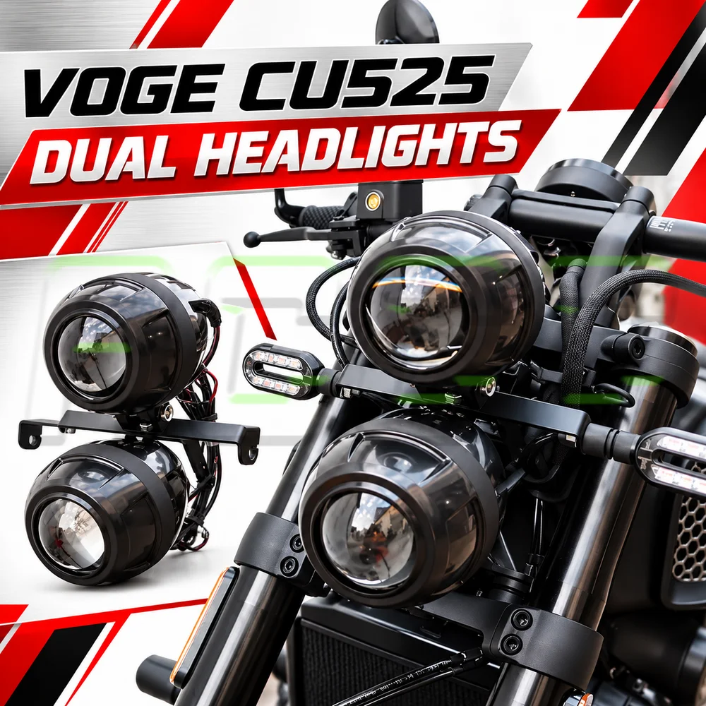 Modified Dual Round Headlight Retro Double Head Lamp Kit For VOGE CU525 CU 525