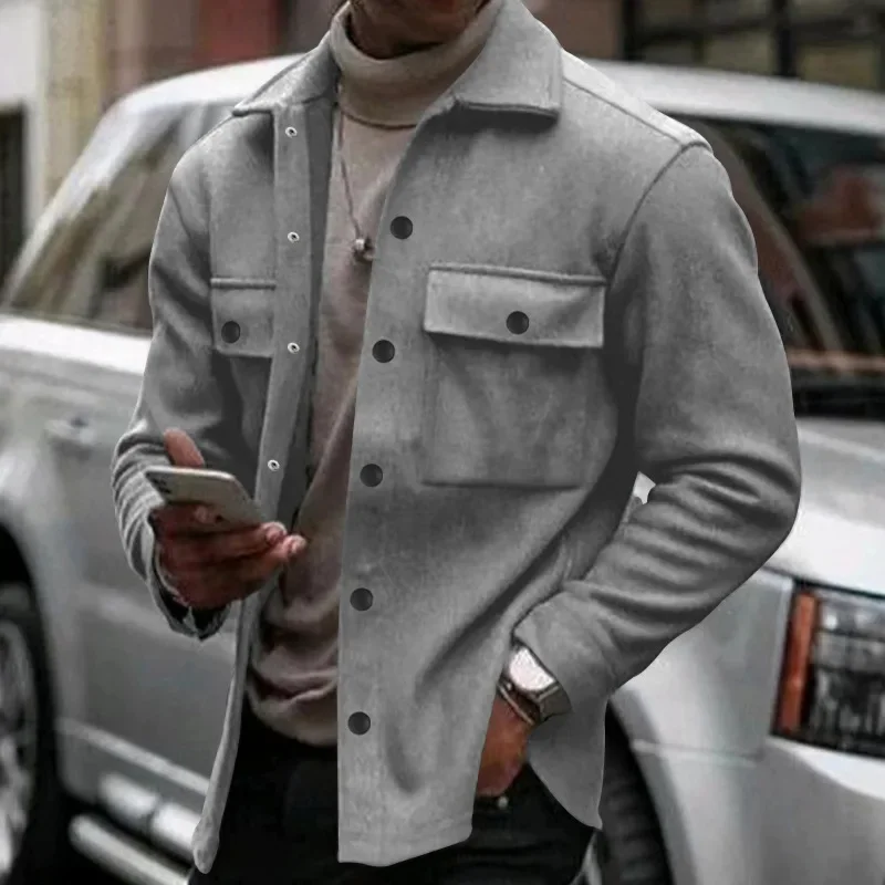 

2024 Men's Jacket Business Casual Slim Trendy Coat Lightweight Spring Autumn Streetwear Jacket Outdoor Trvel Workwear Outwear