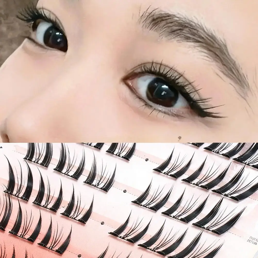 Glue-free Fox series False Eyelashes 9-14mm Segmented Supernatural Simulation Slanting Flying Fox Eyelash Extensions Makeup