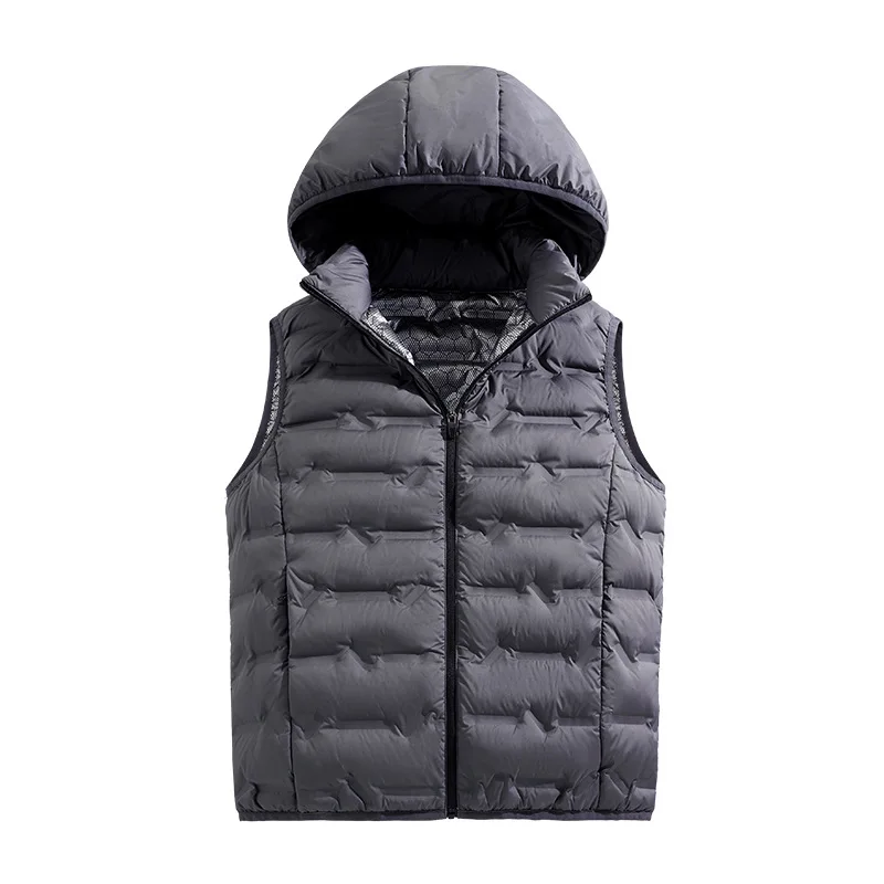 Minsu High-Quality Down Vest for Men 2025 New Autumn and Winter Couple Hooded Glossy Thickened Down Jacket