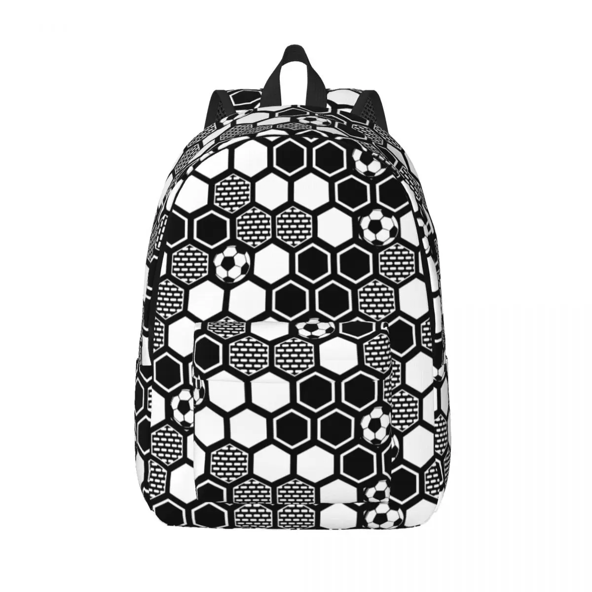 Mochila leve para homens e mulheres, bolsa de ombro universitária, futebol, padrão de bola, futebol, ensino médio, caminhadas, viagem, mochila