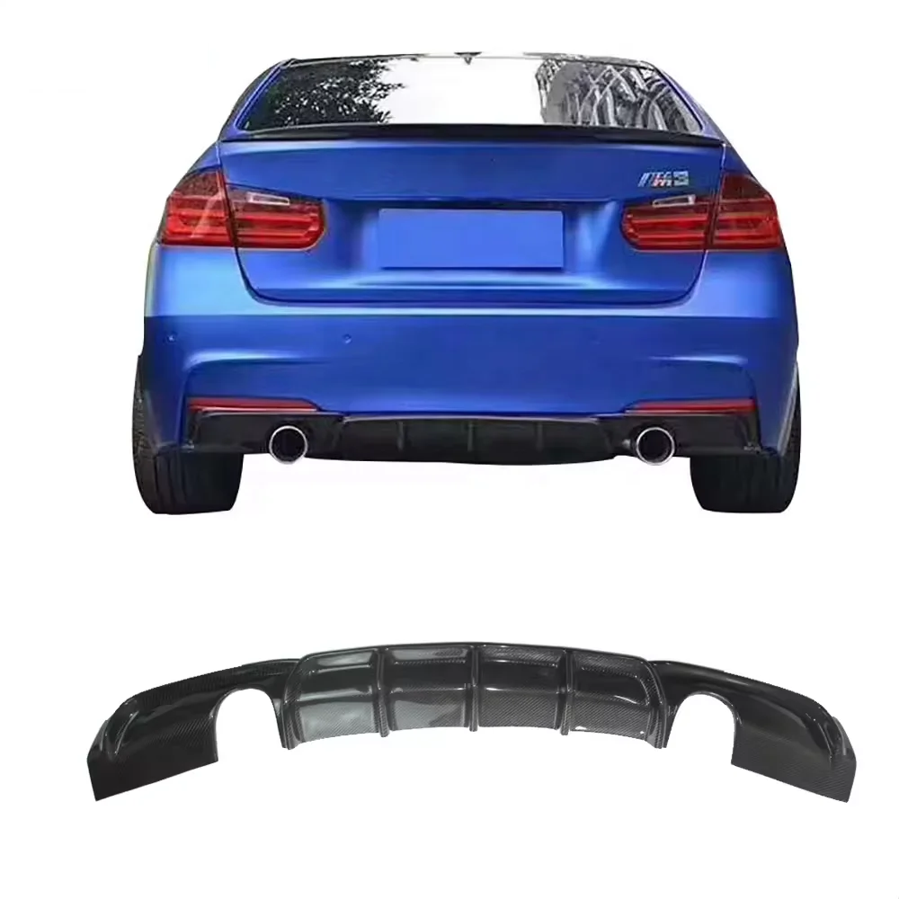 

Carbon Fiber Dual Exhaust Tips Rear Bumper Diffuser MP Style for BMW 3 Series F30 F35 Norsen