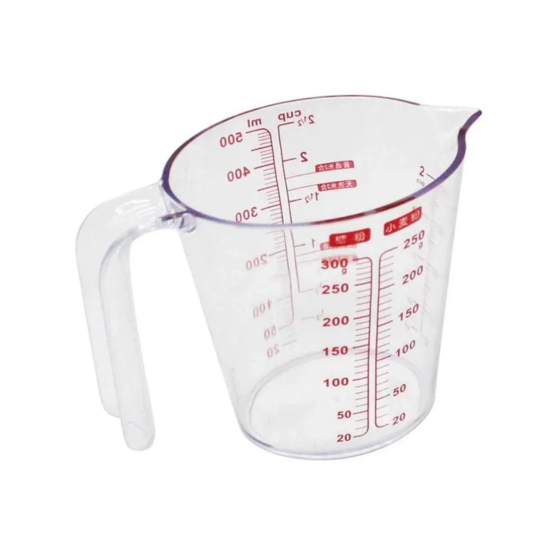 250ml/500ml Multifunctional Clear Handle Cup Set Plastic Scale Measuring Beaker Baking Tools Kitchen