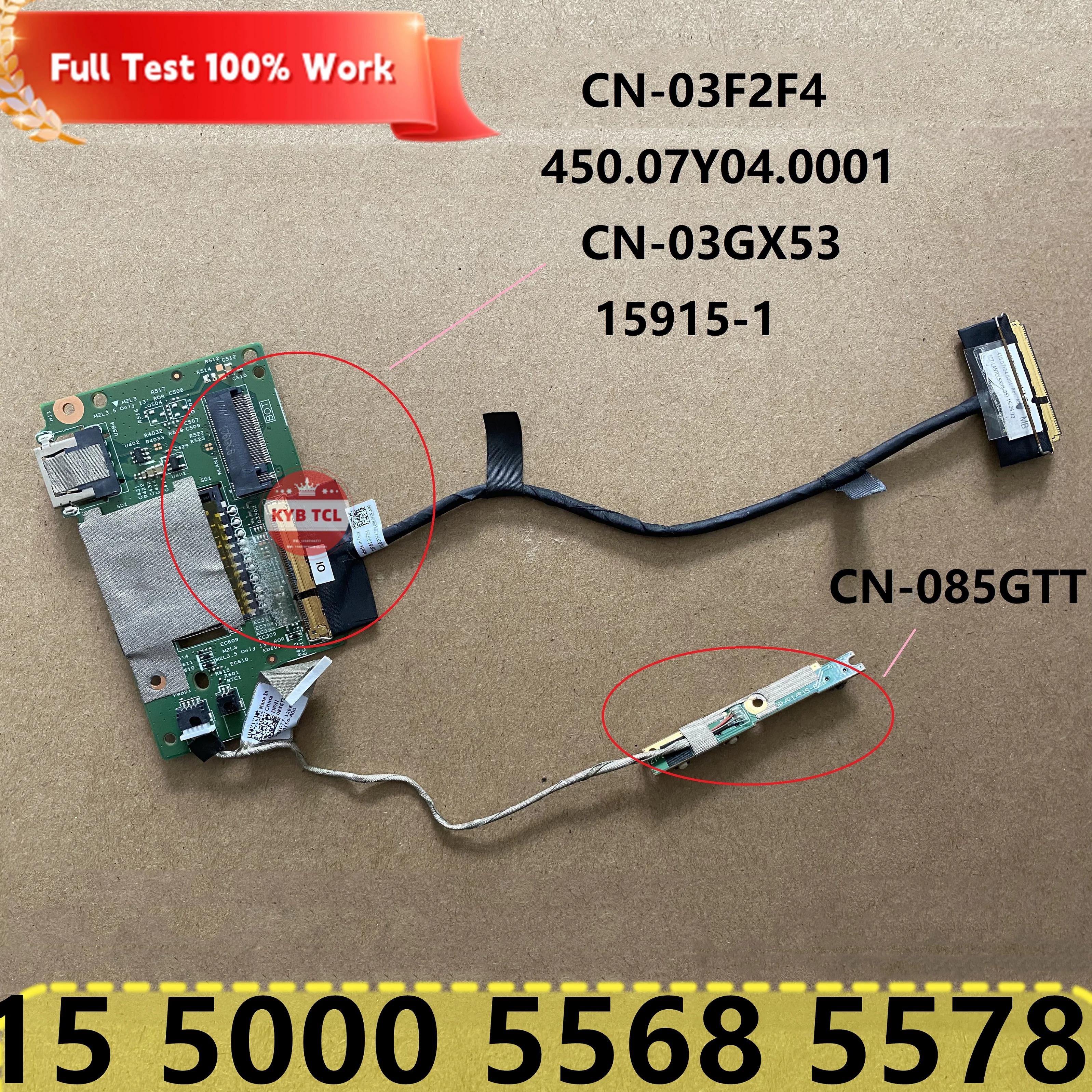 USB SD IO OEM Volume Card Reader Or Power Button Board Or Cable For DELL Inspiron 15 5000 5568 5578 85GTT 3F2F4 3GX53 CN-03GX53