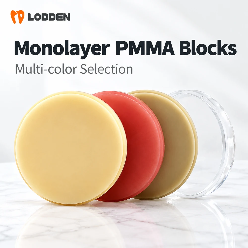 Dental Monolayer PMMA Blocks 98*10-25MM Milling Discs for Dental Lab CAD CAM Material Preshade Monochrome Resin Disc